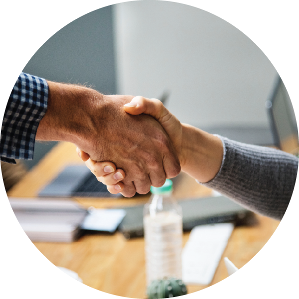 two people shaking hands